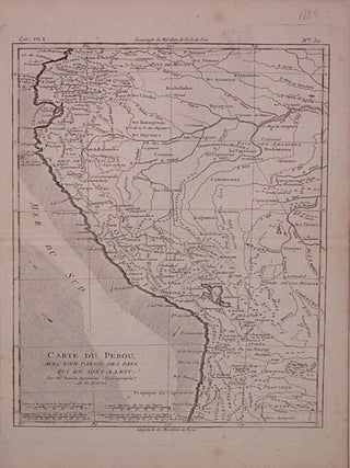 Item #204814 Carte du Perou, avec une partie des Pays qui en sont a l'Est. Rigobert BONNE