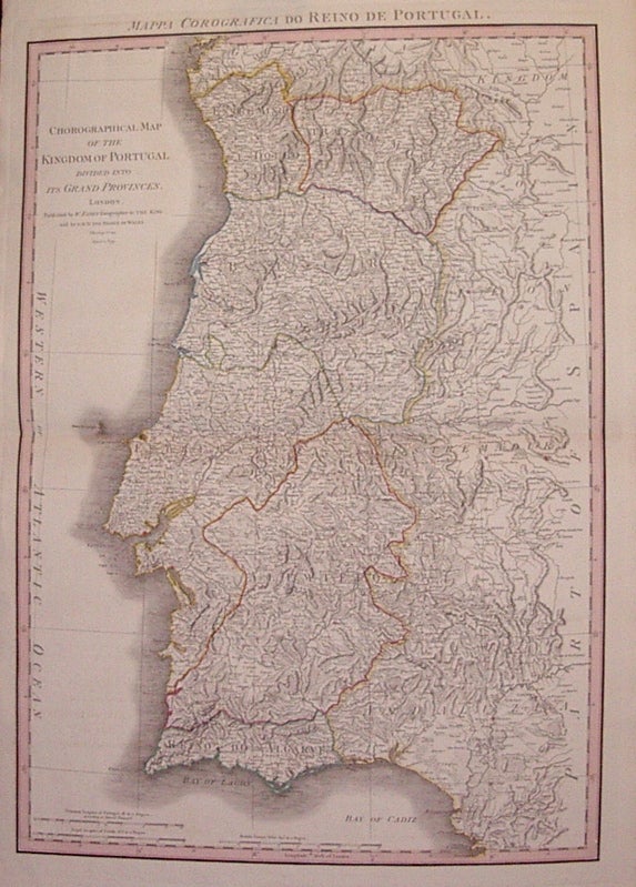 Item #206834 Chorographical Map of the Kingdom of Portugal Divided into it's Grand Provinces. William FADEN.