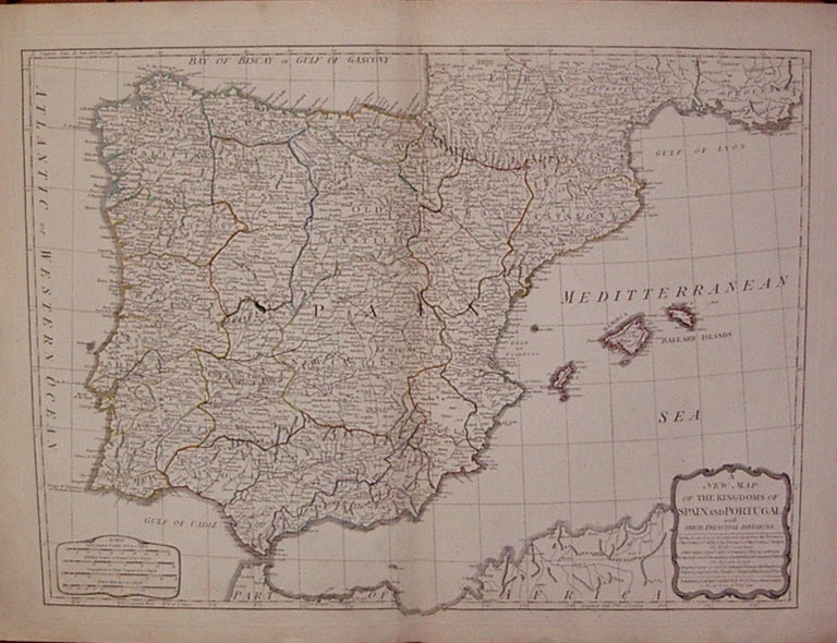 Item #206846 A New Map of the Kingdoms of Spain and Portugal with their Principal Divisions. Thomas KITCHIN.