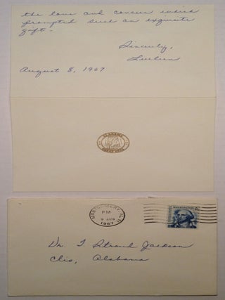 Item #207805 Autographed Letter Signed "Lurleen" as Governor of Alabama. Lurleen B. WALLACE