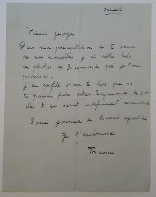 Item #208142 Autographed Letter Signed in French. Francis-Jean POULENC, 1899 - 1963