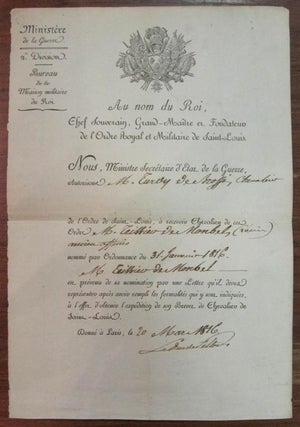 Item #208157 Document Signed. Henri-Jacques CLARKE, 1765 - 1818