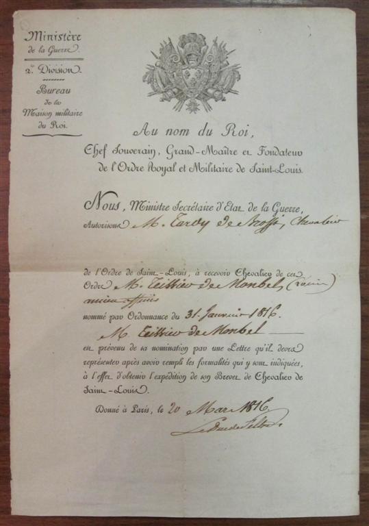 Item #208157 Document Signed. Henri-Jacques CLARKE, 1765 - 1818.