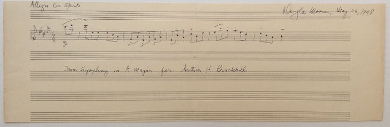 Item #208643 Signed Musical Quotation. Douglas MOORE, 1893 - 1969.