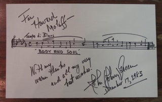 Item #208644 Signed Musical Quotation. Johnny GREEN, 1908 - 1989