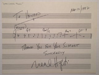 Item #208728 Autograph Musical Quote Signed. Neal HEFTI, 1922 - 2008