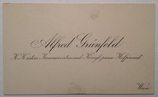 Musical Quotation Signed on the back of his Calling Card