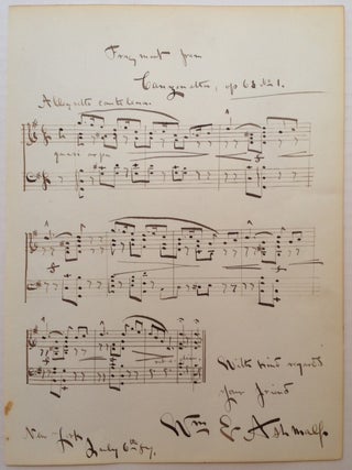 Item #210270 Music Manuscript Signed. William E. ASHMALL