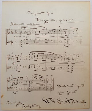 Item #210270 Music Manuscript Signed. William E. ASHMALL, 1859 - 1927