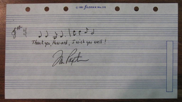 Item #210919 Autographed Musical Manuscript. Tom PAXTON, 1937 -.