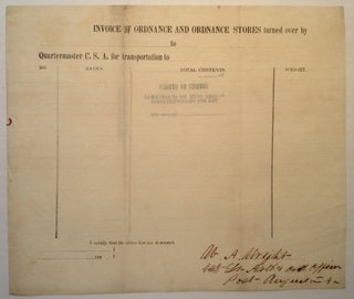Item #211544 War Date Document Signed. William A. WRIGHT, 1844 - 1929