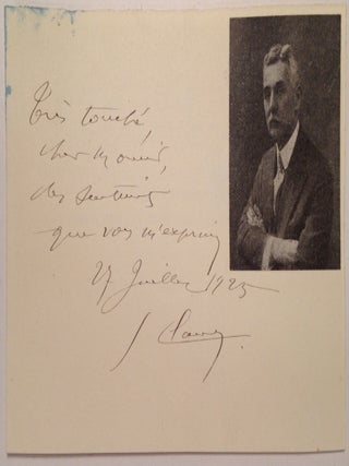Item #212313 Signed Card. Georges CLAUDE
