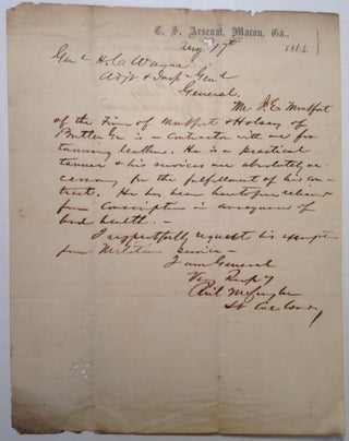 Item #212976 Autographed Letter Signed. Richard M. CUYLER