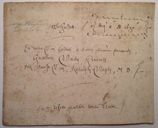 Item #212977 Autographed Document Signed. Thomas GUIDOTT, 1638 - 1706