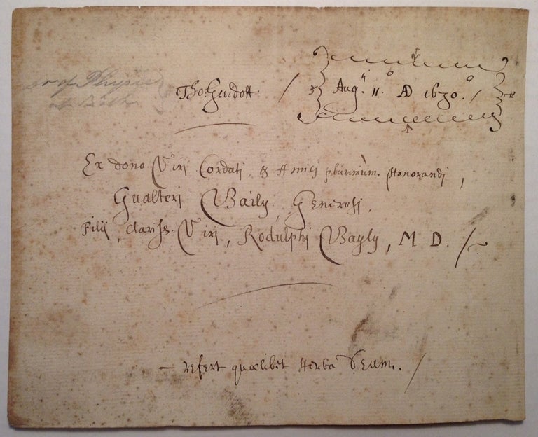Item #212977 Autographed Document Signed. Thomas GUIDOTT, 1638 - 1706.
