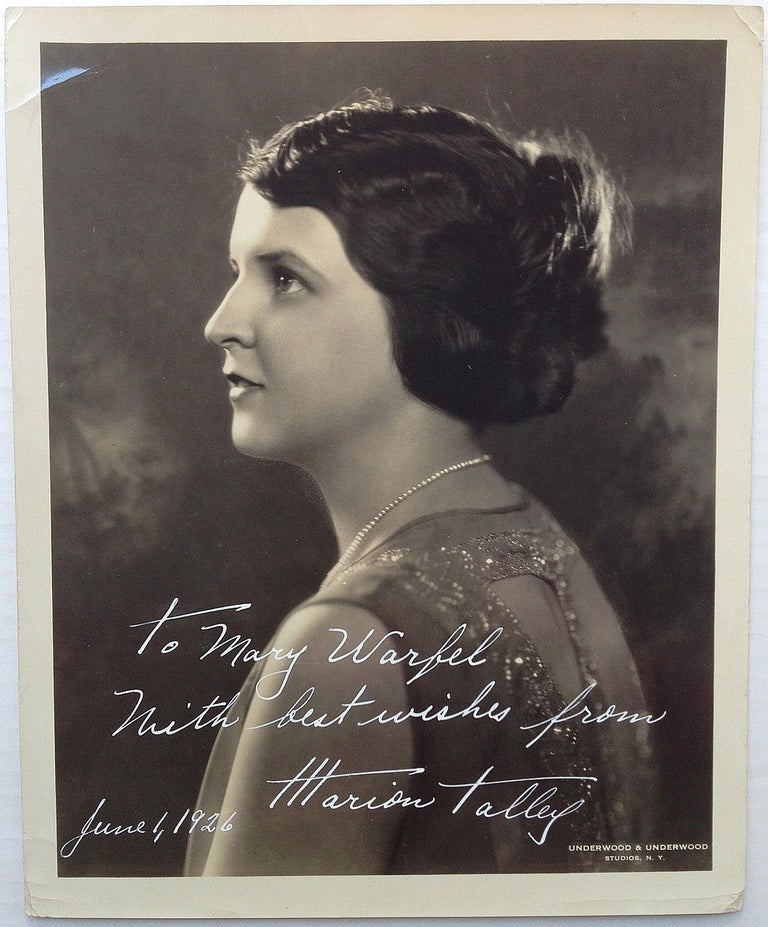 Item #212978 Inscribed Vintage Photograph. Marion TALLEY, 1906 - 1983.