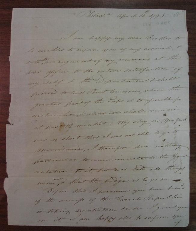 Item #213548 Autograph Letter Signed. Staats MORRIS, 1765 - 1826.