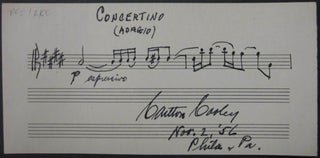 Item #213611 Autographed Musical Quotation. Carlton COOLEY, 1898 - 1981