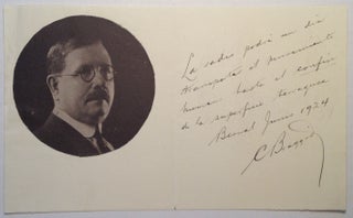 Item #213730 Autographed Note Signed in Spanish. Carlos BRAGGIO