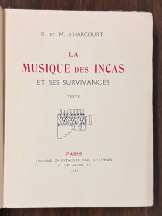 La Musique des Incas et ses Survivances