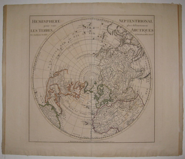 Item #214379 Hemisphere Septentrional pour voir plus distinctement Les Terres Arctiques. Guillaume DELISLE.