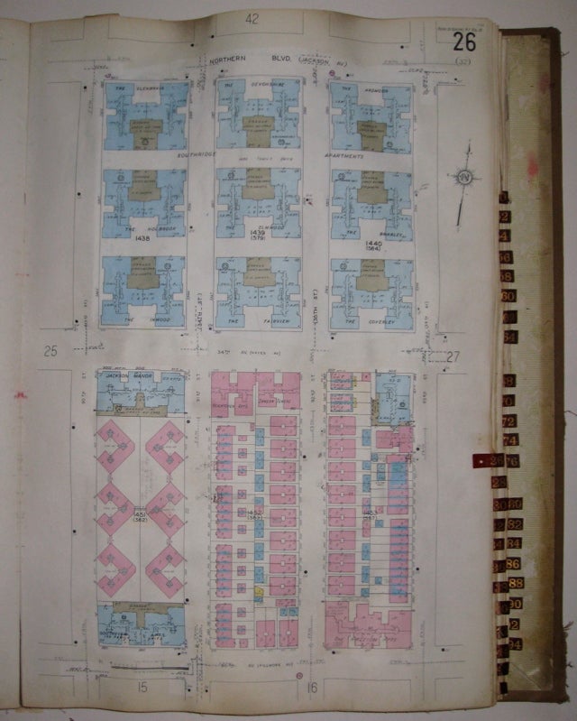 Item #214869 Vol. 10 of 29 Atlases of Insurance Maps for Queens. Jackson Heights & East Elmhurst. SANBORN MAP COMPANY.