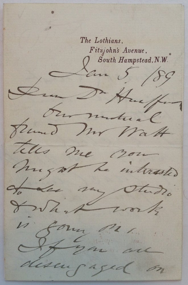 Item #215093 Autographed Letter Signed. John PETTIE, 1839 - 1893.