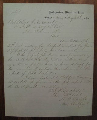 Item #215411 Autographed letter signed "H.G. Wright" by the Major-General of the Union...