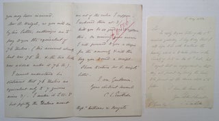 Item #215875 Two Interesting Autographed Letters Signed. Sir Charles EASTLAKE