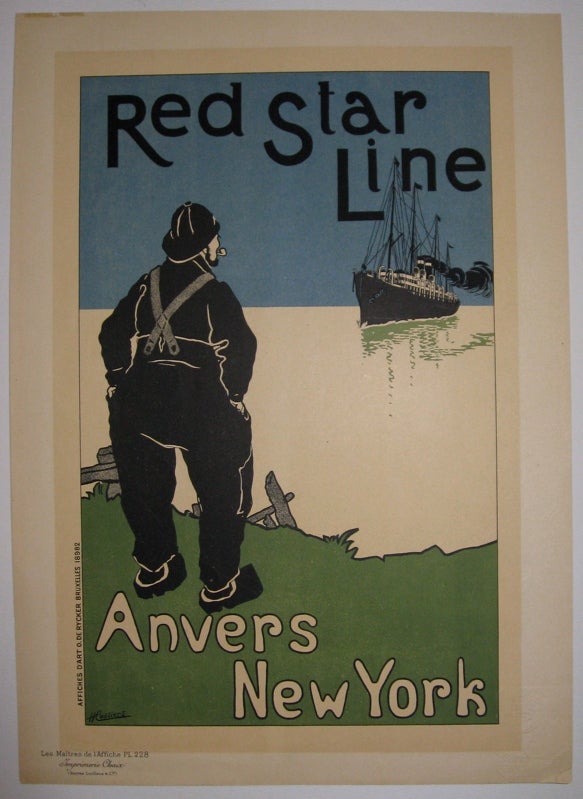 Item #215944 "Les Maitres de l'Affiche" Plate 228: Red Star Line Anvers New York. Henry CASSIERS, Henri.