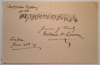 Item #216172 Autographed Musical Manuscript with three bars of music from "Scandinavian Symphony"...