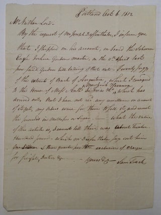 Item #216429 1812 Merchant's Letter. MAINE BEFORE STATEHOOD