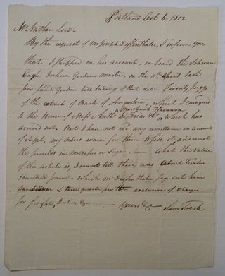 Item #216429 1812 Merchant's Letter. MAINE BEFORE STATEHOOD