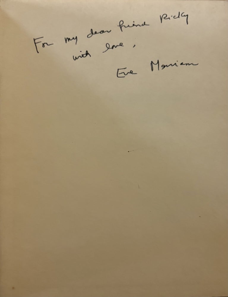 Item #217145 Montgomery, Alabama Money, Mississippi and Other Places: A Pamphlet in Poetry. Eve MERRIAM.