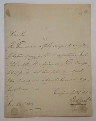 Item #217155 Fine Autograph Letter Signed. John RUSSELL, 6th Duke of Bedford, 1766 - 1839