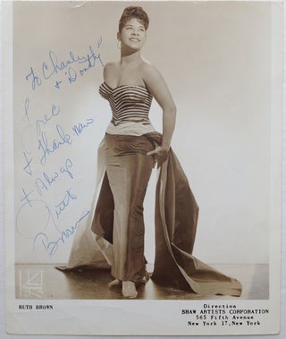 Item #217994 Inscribed Vintage Photograph. Ruth BROWN, 1928 - 2006