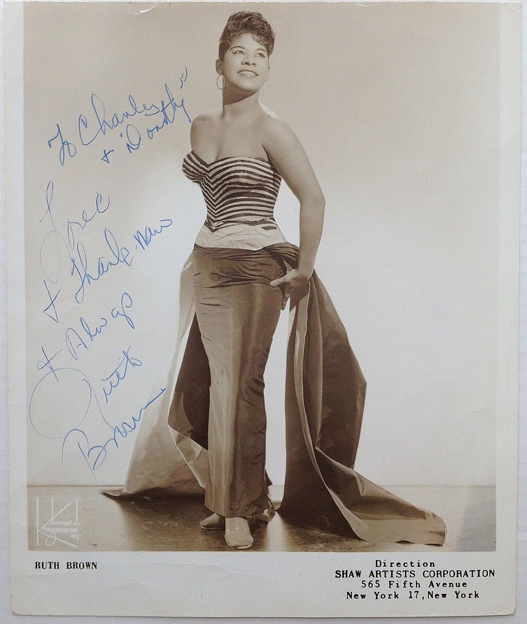 Item #217994 Inscribed Vintage Photograph. Ruth BROWN, 1928 - 2006.