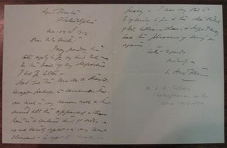 Item #218034 Autographed Letter Signed. Edward H. SOTHERN, 1859 - 1933