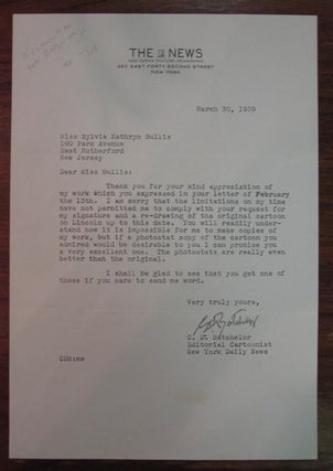Item #218041 Original drawing with Typed Letter Signed. C. D BATCHELOR