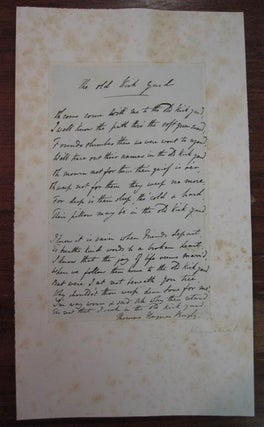 Item #218187 Autograph Manuscript Signed. Thomas Hayne BAYLY, 1797 - 1839