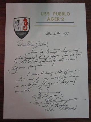 Item #218252 Autographed Letter Signed. Lloyd "Pete" BUCHER