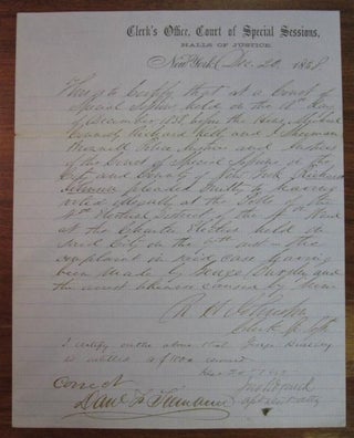 Item #218257 Autographed Letter Signed. Daniel F. TIEMANN, 1805 - 1899