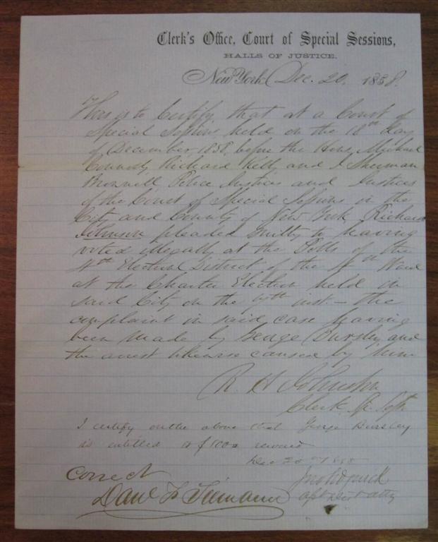 Item #218257 Autographed Letter Signed. Daniel F. TIEMANN, 1805 - 1899.