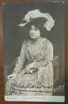 Item #218341 Signed Vintage Postcard. Julia MARLOWE, Sarah Frances Frost