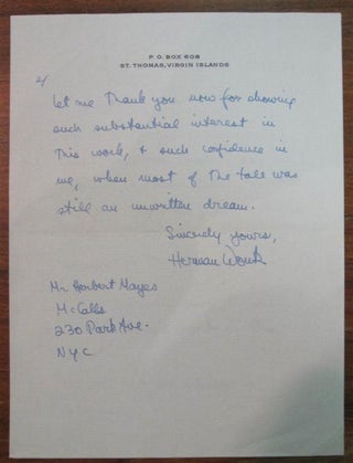 Autographed Letter Signed to an editor