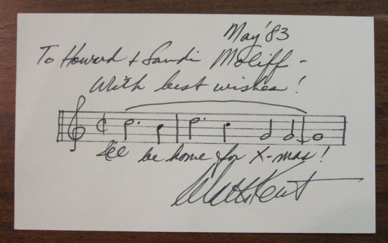 Item #218788 Autographed Musical Manuscript. Walter KENT, 1911 - 1994.