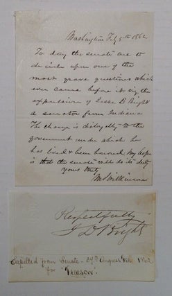Item #219026 Historically Important Autographed Letter Signed. MORTON S. WILKINSON, 1819 - 1894