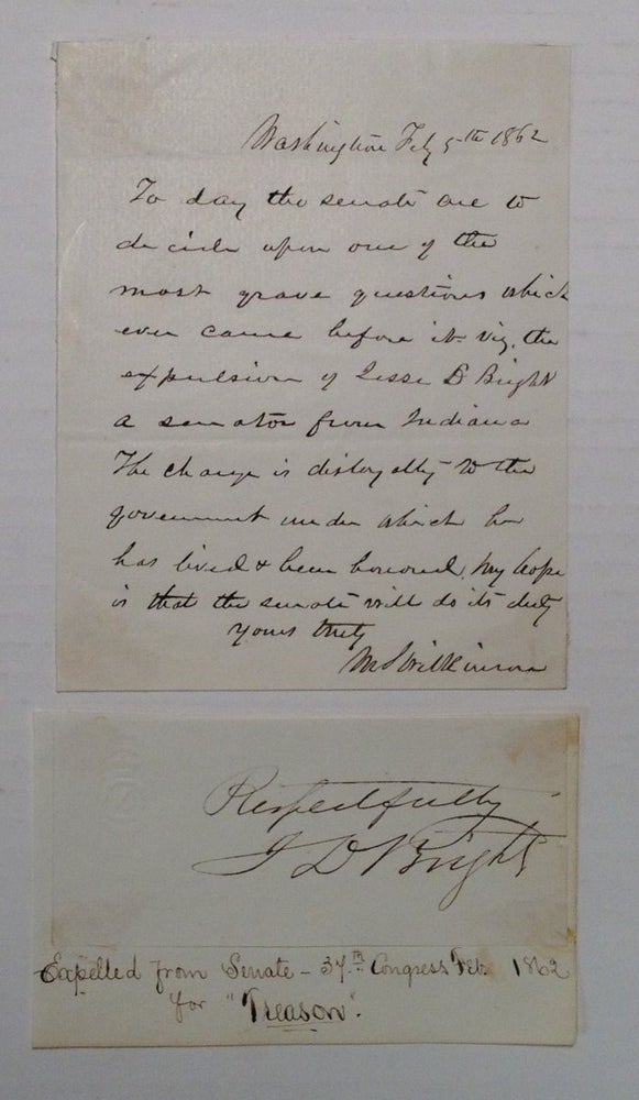 Item #219026 Historically Important Autographed Letter Signed. MORTON S. WILKINSON, 1819 - 1894.