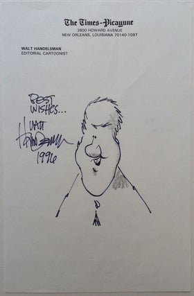 Item #219608 Original Signed Cartoon of Bill Clinton. Walt HANDELSMAN, 1956