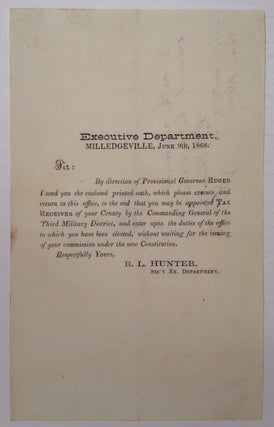 Item #219974 Printed Document Signed. RECONSTRUCTION